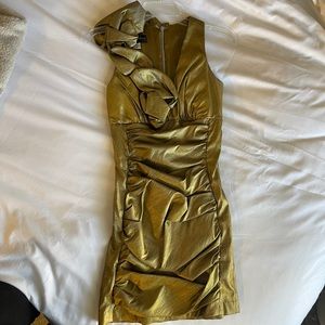 Jessica McClintock gold mini dress